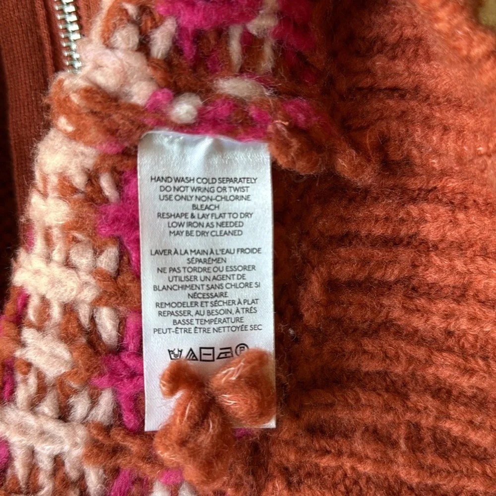 Anthropologie Rust and White Swan Cardigan - Picture 4 of 8